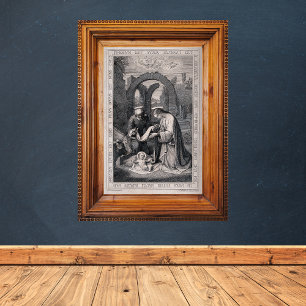 Geboorte van Christus Christelijke kerststal Poster