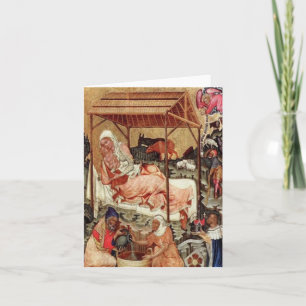 Geboorte van Christus = Meister von Hohenfurth Feestdagen Kaart