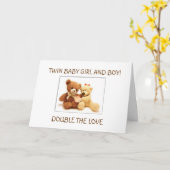 GEBOORTE VAN EEN **BABY MEISJE EN BABY JONGEN** TW KAART (Gele Bloem)