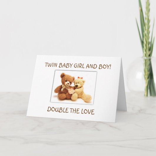 GEBOORTE VAN EEN **BABY MEISJE EN BABY JONGEN** TW KAART (Voorkant)