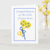 Geboorte van een tweeling gefeliciteerd kaart (Gele Bloem)