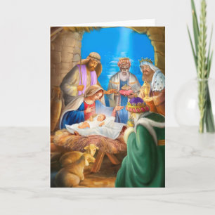 Geboorte van Jezus x-mas afbeelding voor kerstkaar Feestdagen Kaart