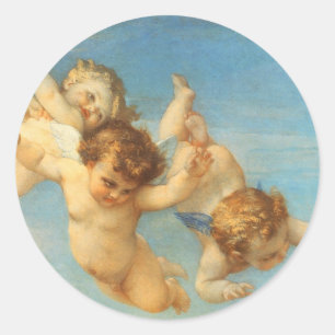 Geboorte van Venus, engelen detail door Alexandre Ronde Sticker