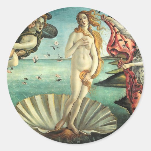 Geboorte Venus Botticelli Ronde Sticker (Voorkant)