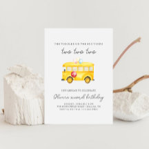 Geboorteaanduiding peuters gele schoolbus