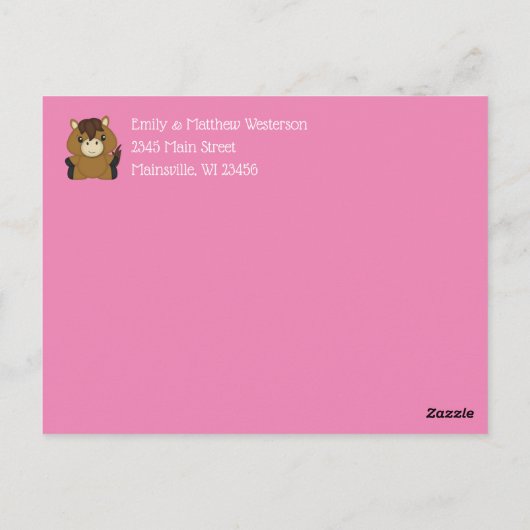 geboorteaangifte van het paard briefkaart (Achterkant)