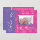  geboorteaankondiging aankondigingskaart (Voorkant / Achterkant)