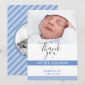 Geboorteaankondiging Bedankt Kaart Foto Sjabloon (Voorkant / Achterkant)