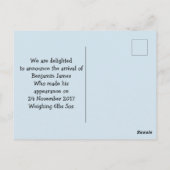 Geboorteaankondiging Custom Photo Baby Boy Briefkaart (Achterkant)