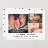 Geboorteaankondiging Drie foto's Pasgeborene Aankondiging (Voorkant / Achterkant)