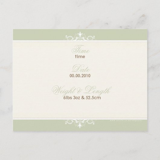 GEBOORTEAANKONDIGING:: Floriish1 - boy Aankondigingskaart (Achterkant)