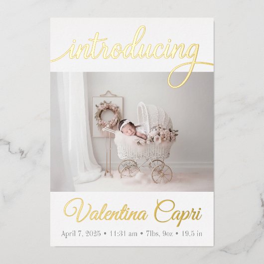 Geboorteaankondiging Folie Uitnodiging (Voorkant)