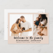 Geboorteaankondiging Foto Collage Briefkaart (Voorkant / Achterkant)