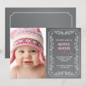 Geboorteaankondiging Foto Krijtbord Aankondiging (Voorkant / Achterkant)