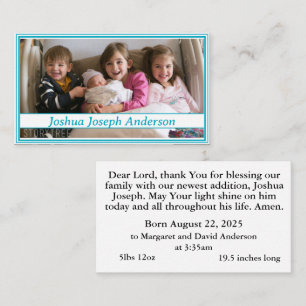 Geboorteaankondiging Gebed Kaart Contactkaartje