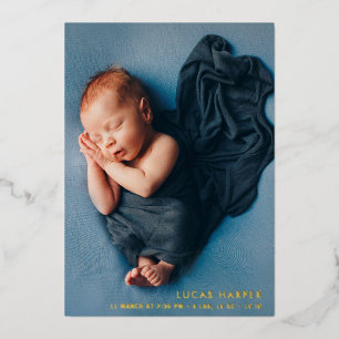 geboorteaankondiging goudbrief baby folie feestdagenkaart