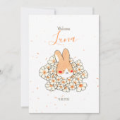 Geboorteaankondiging konijn bloem aankondiging (Voorkant)
