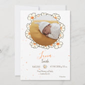 Geboorteaankondiging konijn bloem aankondiging (Achterkant)