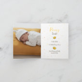 Geboorteaankondiging konijn foto Florals Aankondiging (Binnen)