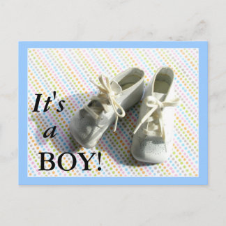 Geboorteaankondiging met baby booties aankondigingskaart