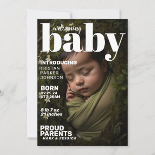 Geboorteaankondiging Modern Baby Magazine Aankondiging