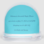 Geboorteaankondiging Snow Wereldbol Sneeuwbol (Achterkant)