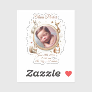 Geboorteaankondiging Sticker - Woodland Animals