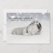 Geboorteaankondiging Twee foto's Mooie Bokeh Aankondiging (Voorkant)