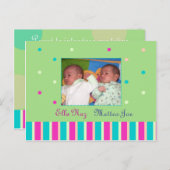 Geboorteaankondiging tweeling aankondigingskaart (Voorkant / Achterkant)