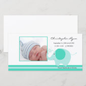 Geboorteaankondiging voor babyjongen met blauwe ol aankondiging (Voorkant / Achterkant)