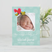 GEBOORTEAANKONDIGINGEN:: Bee-Beautiful 3P Aankondiging (Staand voorkant)