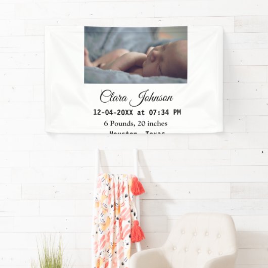 Geboorteaankondigingen toevoegen foto datum tijd p spandoek (Insitu)