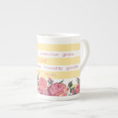 Geboortebloem en Gem Stripe Mok juni Bone China (Voorkant rechts)