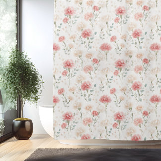 Geboortebloem Januari Anjer Badkamer Gordijn