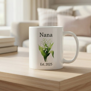 Geboortebloem Lelietje-van-dalen voor Nana met Jaa Koffiemok
