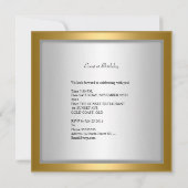 Geboortedag 40e Elegant Silver Gold Kaart (Achterkant)