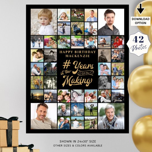 Geboortedag 42 Foto-collage JAREN IN DE MAKING Poster