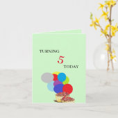 Geboortedag: 5 jaar oude kaart (Gele Bloem)