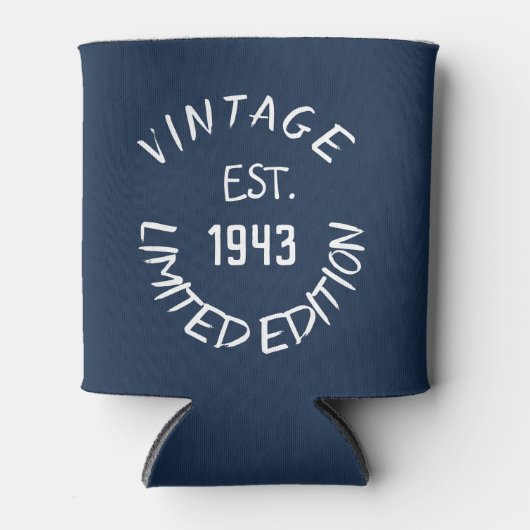 Geboortedag 80e Elegant Blue Dad Favors Rustic Blikjeskoeler (Voorkant)