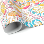 Geboortedag Aantal Word Cloud 60 B ID270 Cadeaupapier (Rol Hoek)