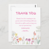 Geboortedag Dank je wel Briefkaart (Voorkant / Achterkant)
