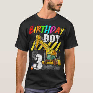 Geboortedag derde graafmachine 3 jaar oude constru t-shirt