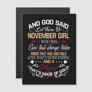 Geboortedag   En God zei dat er november een meisj Magnetische Uitnodiging