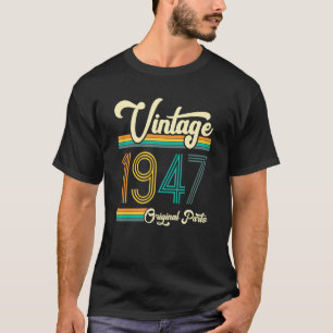 Geboortedag, geboren in 1947, Vintage originele on T-shirt