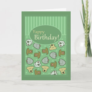 Geboortedag, Happy Birthday, Dog, Yappy, Cute Kaart