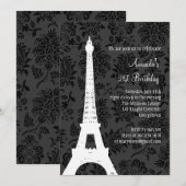 Geboortedag in Parijs 21 (zwart) Kaart (Voorkant / Achterkant)