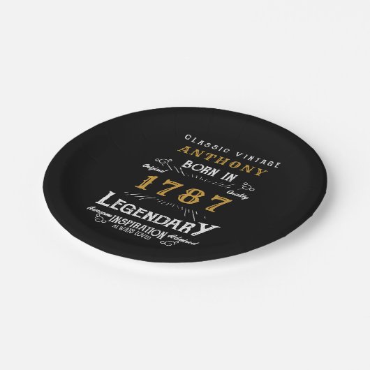 Geboortedag: naam en jaar toevoegen papieren bordje (Gekanteld)