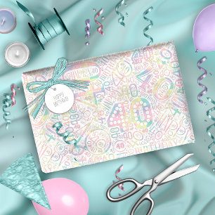 Geboortedag nummer Word Cloud 40 A ID270 Cadeaupapier