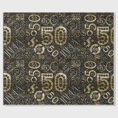 Geboortedag nummer Word Cloud 50 C ID270 Cadeaupapier (Vlak)