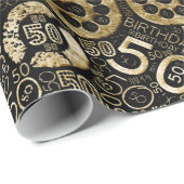 Geboortedag nummer Word Cloud 50 C ID270 Cadeaupapier (Rol Hoek)